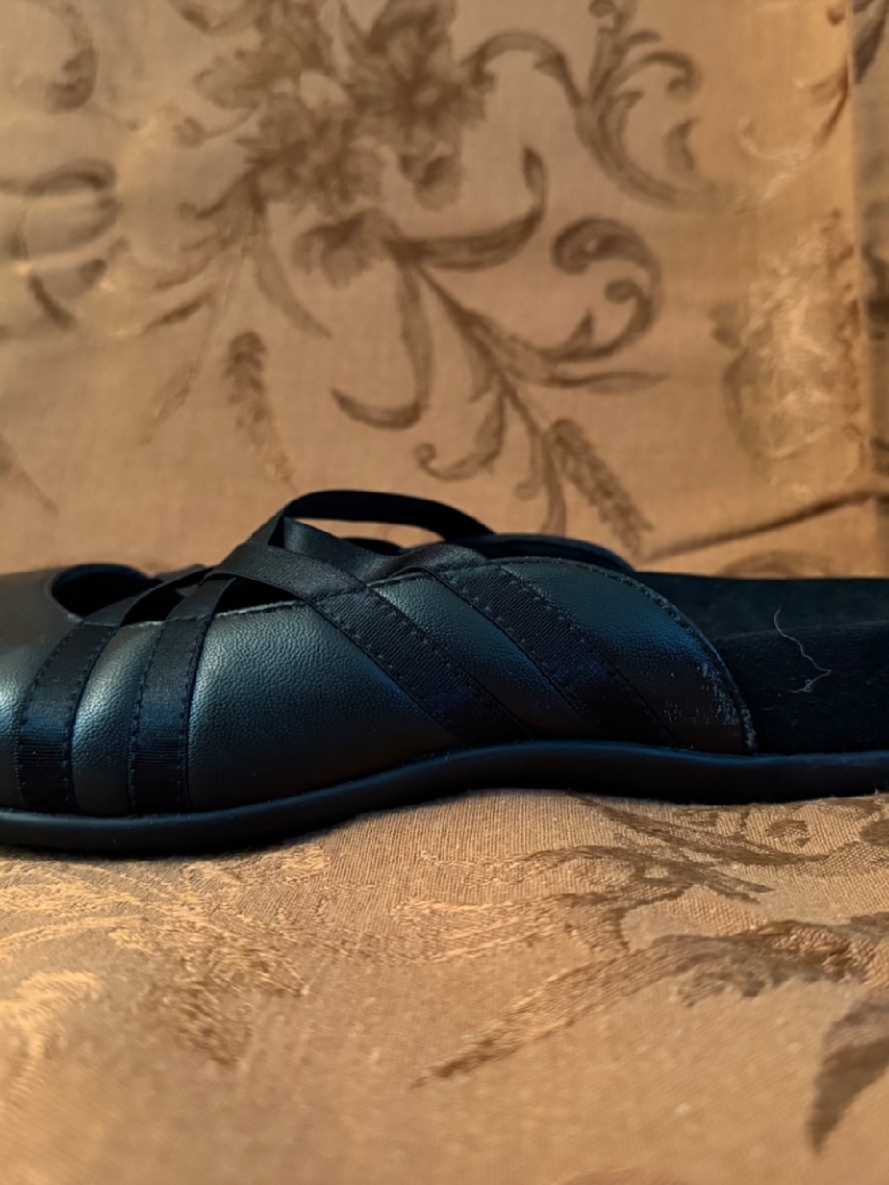 Vionic Claire Black Slip On Leather Flat Mule Size 9 - Picture 7 of 15